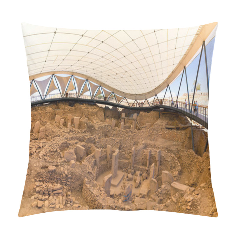 Personality  Sanliurfa Turkey - 8.16.2021: Gobeklitepe Archaeological Site In Sanliurfa. Excavation Site Of Gobeklitepe. Starting Point In History. Temple Ruins In Gobeklitepe. Pillow Covers