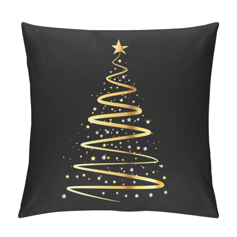 Personality  Christmas Background With Christmas Tree, Vector Illustration. Pillow Covers