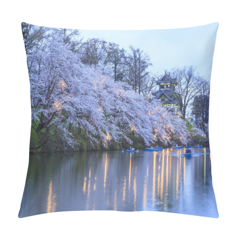 Personality  Light Up Of Takada Castle And Cherry Blossoms Pillow Covers