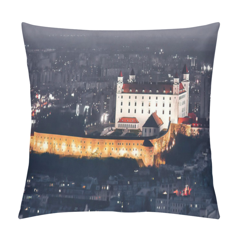 Personality  Aerial Drone View Of Slavin And Bratislava Castle, Slovakia Pillow Covers