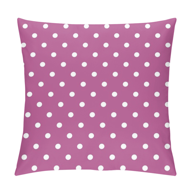 Personality  Tile Vector Pattern With White Polka Dots On Pastel Violet Background Pillow Covers