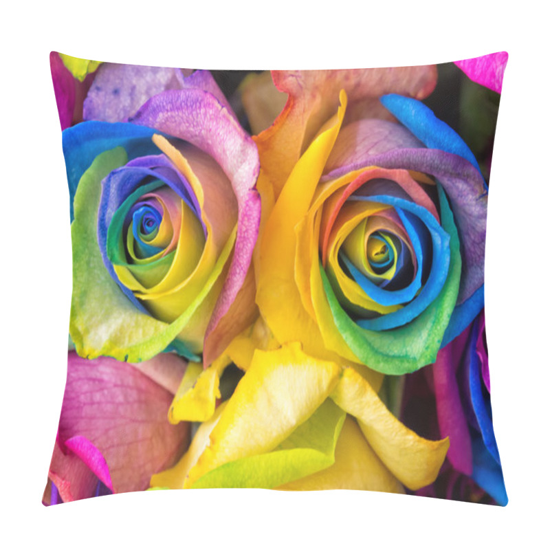 Personality  Rainbow Roses Close-up Pillow Covers