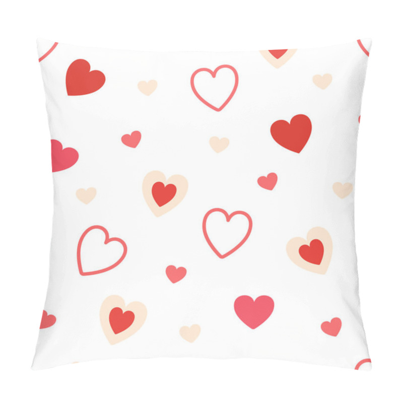 Personality  Heart Pattern On White Background. Hearts Design Element. Valentines Day Texture. Bright Doodle Heart Confetti. Romantic Wallpaper Design With Symbol Of Love. Vector Illustration. Pillow Covers