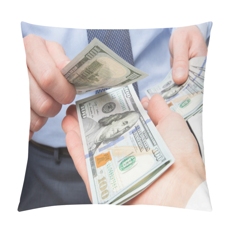 Personality  Human Hands Exchanging Money Pillow Covers