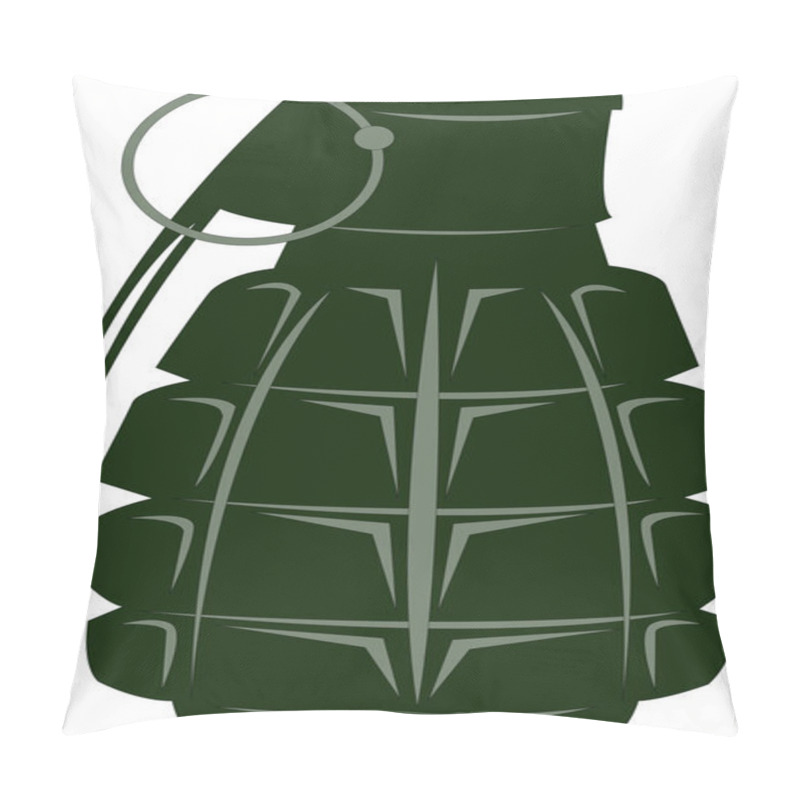 Personality  Illustration Of Grenade Isolated On White Pillow Covers