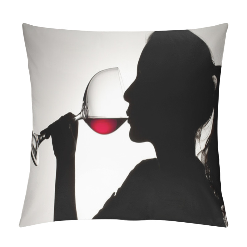 Personality  306 Female Drinking Red Wine Pillow Covers