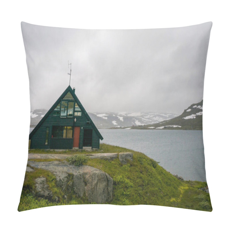 Personality  House On Meadow With Mountains And River Pillow Covers