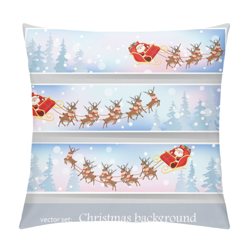 Personality  Santa Claus Rides Reindeer Sleigh Pillow Covers