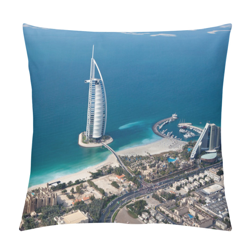 Personality  Dubai, UAE. Burj Al Arab From Above Pillow Covers