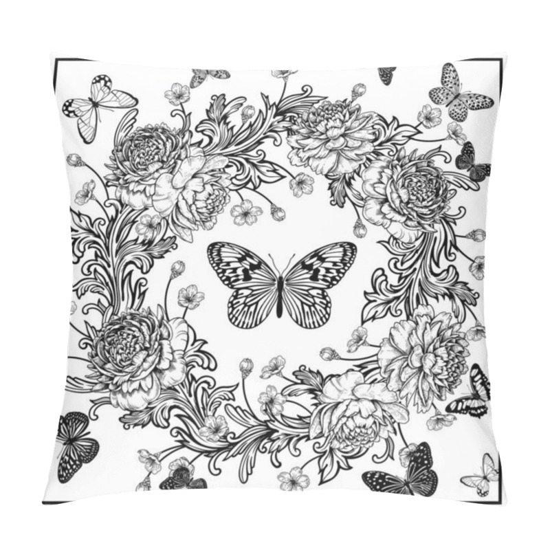 Personality  Template For Design Scarf Or Pillow. Floral Pattern. Pillow Covers