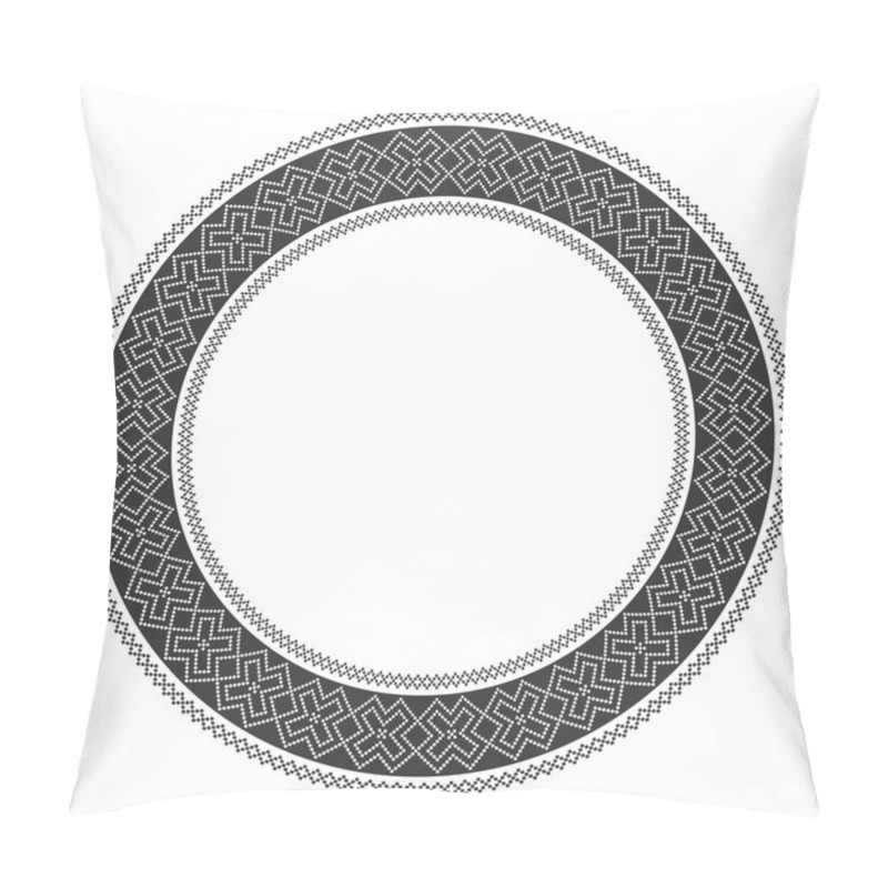 Personality  Traditional Slavic Round Embroidery Pillow Covers