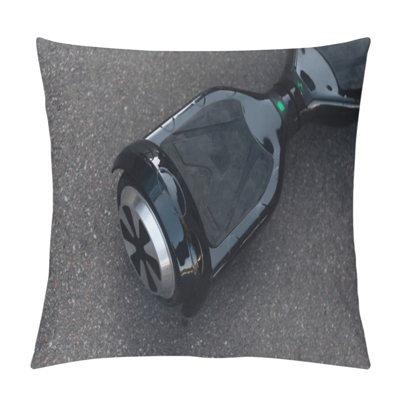 Personality  Close-up View Of Black Self-balancing Scooter On Street  Pillow Covers