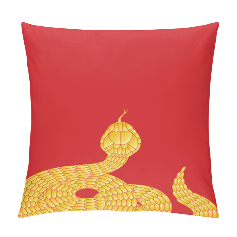 Personality  2025 Chinese Year Of The Snake Poster With Red Background Pillow Covers