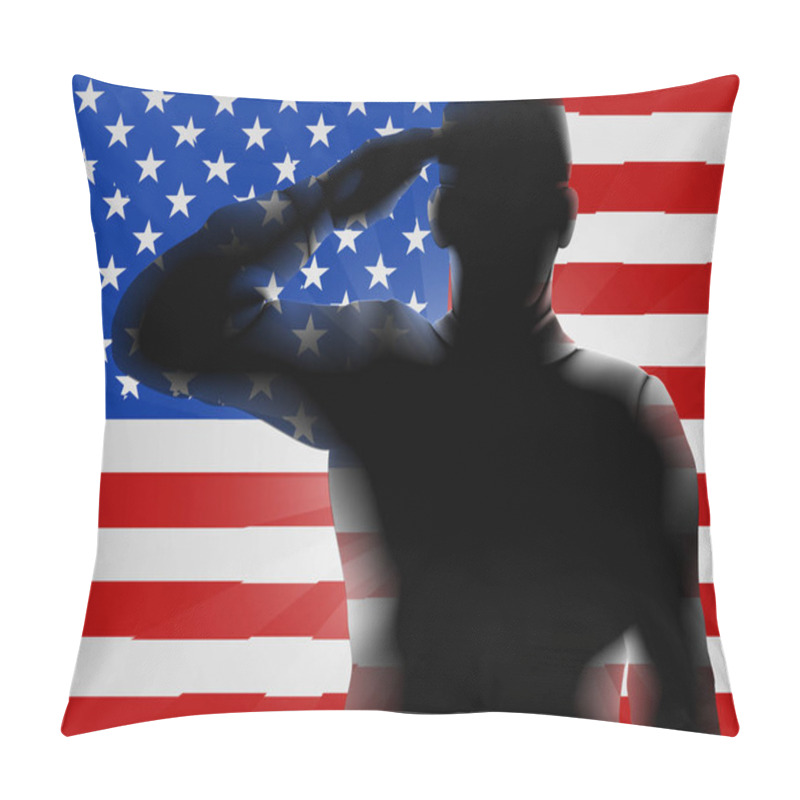 Personality  Veterans Day Silhouette Soldier Saluting Pillow Covers