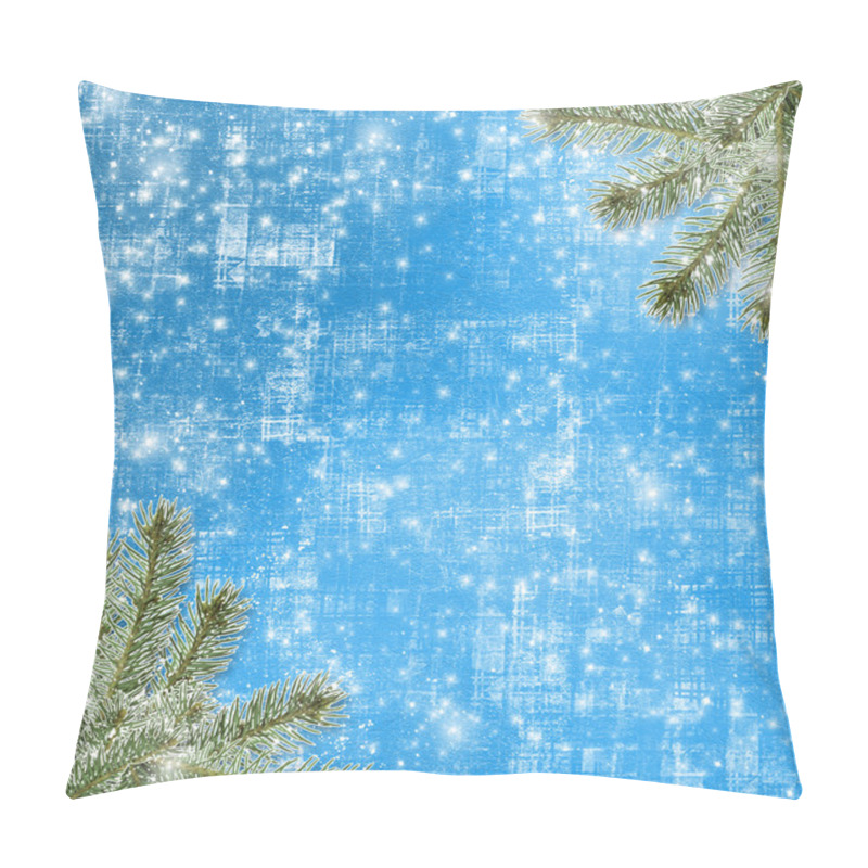 Personality  Snowy Winter Abstract Background With Fluffy Fir Branches Pillow Covers