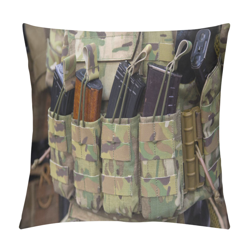 Personality  Pouches For Ammunition Closeup. Weapons And Ammunition Pillow Covers