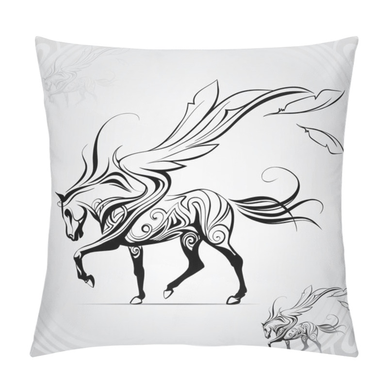 Personality  Pegasus Walking Against  Wind Pillow Covers