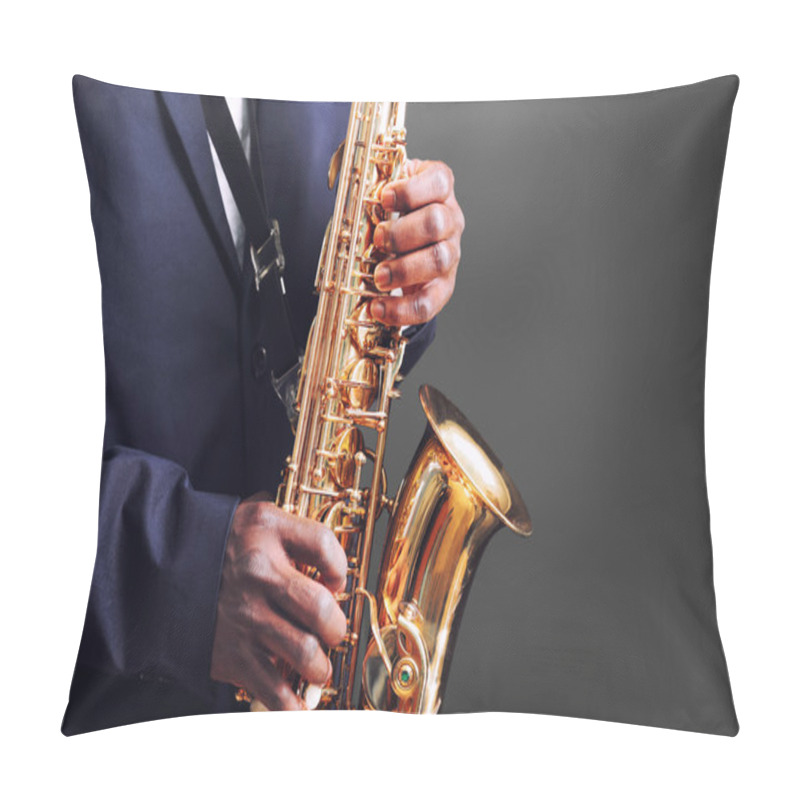 Personality  Musician Playing The Saxophone Pillow Covers