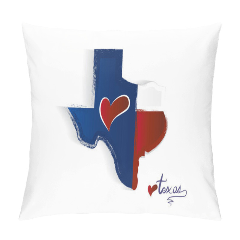 Personality  Texas Map Love Heart Logo Vector Illustration Design Pillow Covers