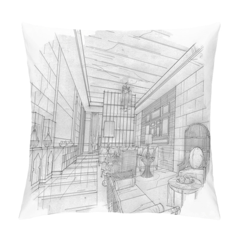 Personality  Sketch Interior Perspective  Pillow Covers