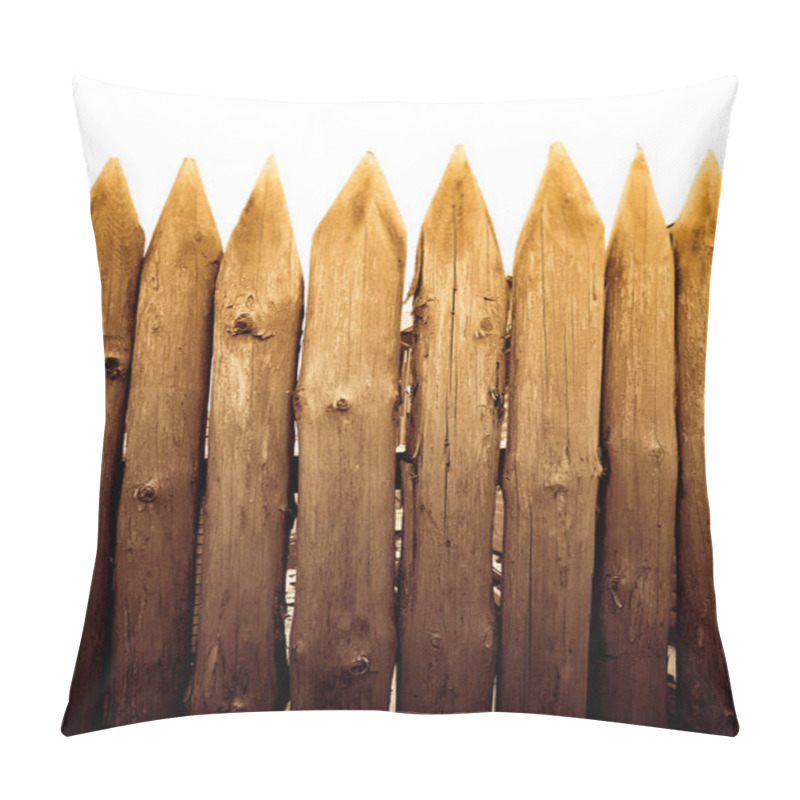 Personality  Sharp Peaks On A Wooden Fence. Texture Of Wooden Trunks. Pillow Covers