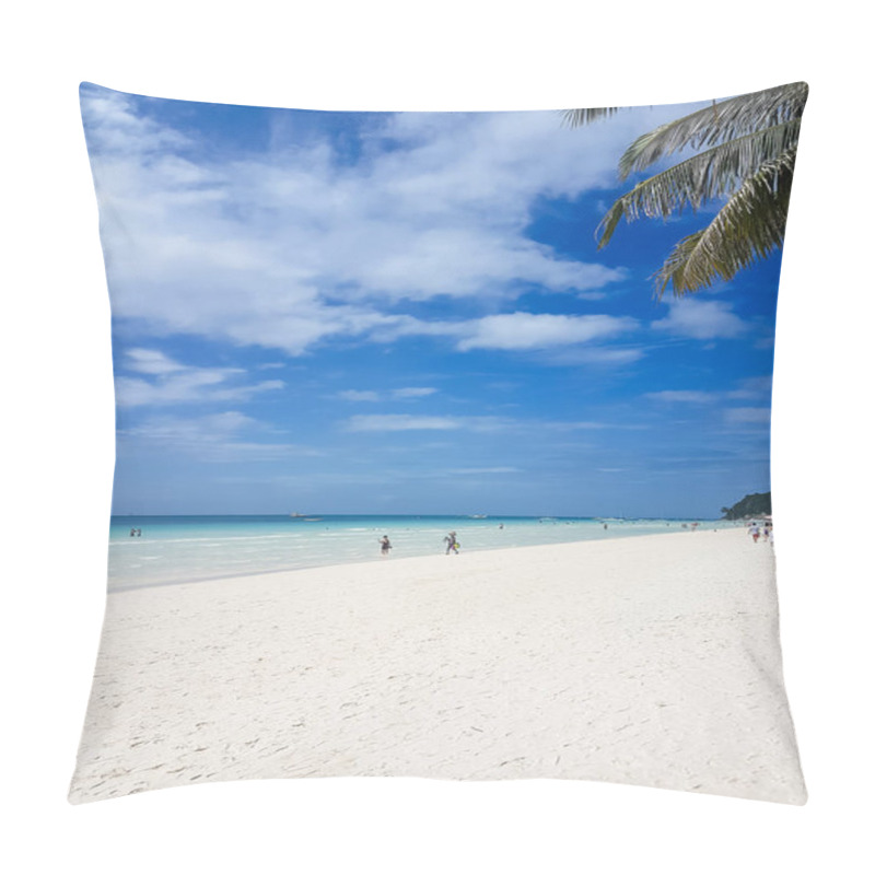 Personality  Tropical Ocean Beach, Blue Sky, Clouds, Sunny Day Pillow Covers