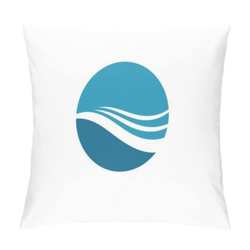 Personality  Water Wave Symbol And Icon Logo Template Vectors Pillow Covers