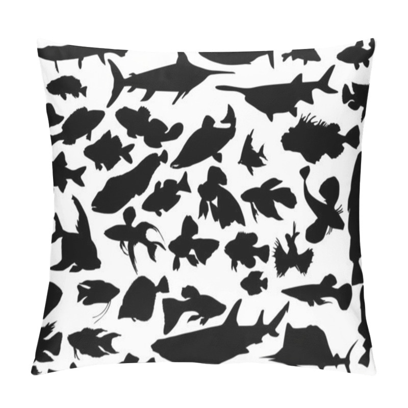 Personality  Fish Silhouettes Large Collection Pillow Covers