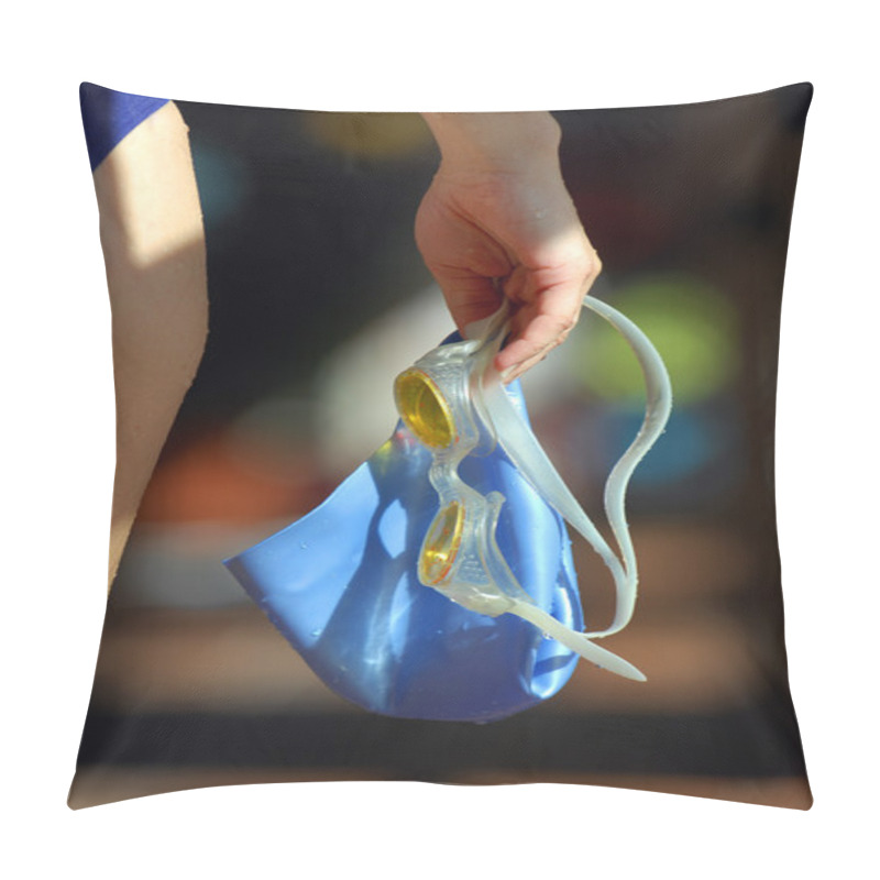 Personality  Swimmer With Googles And Cap Pillow Covers