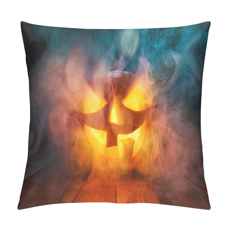 Personality  Pumpkins On Dark Background. Pillow Covers