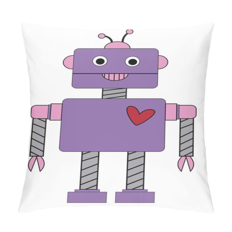 Personality  Happy Valentines Day Robot Pillow Covers