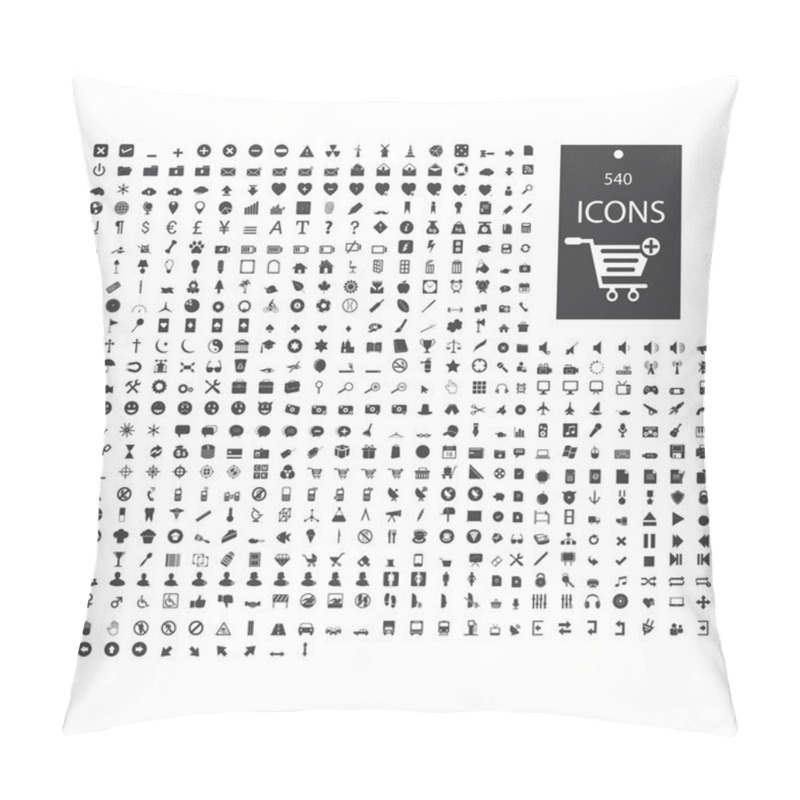 Personality  540 Icon Set Pillow Covers