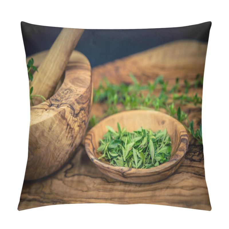 Personality  Savory Satureja Hortensis Delicious Kitchen Herbs Pillow Covers