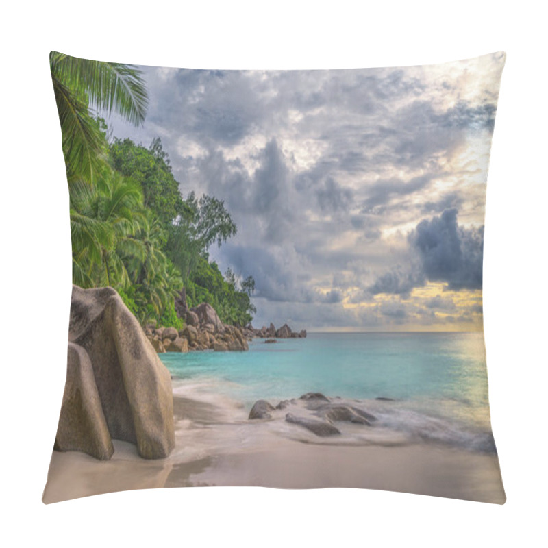 Personality  Palm Trees On Tropical Beach Anse Georgette On Praslin Island - Paradise On The Seychelles Pillow Covers