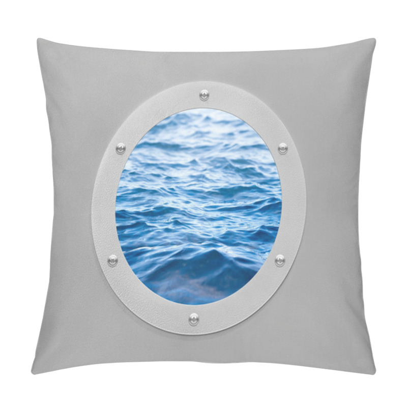 Personality  Round Porthole And Sea Wave Pillow Covers