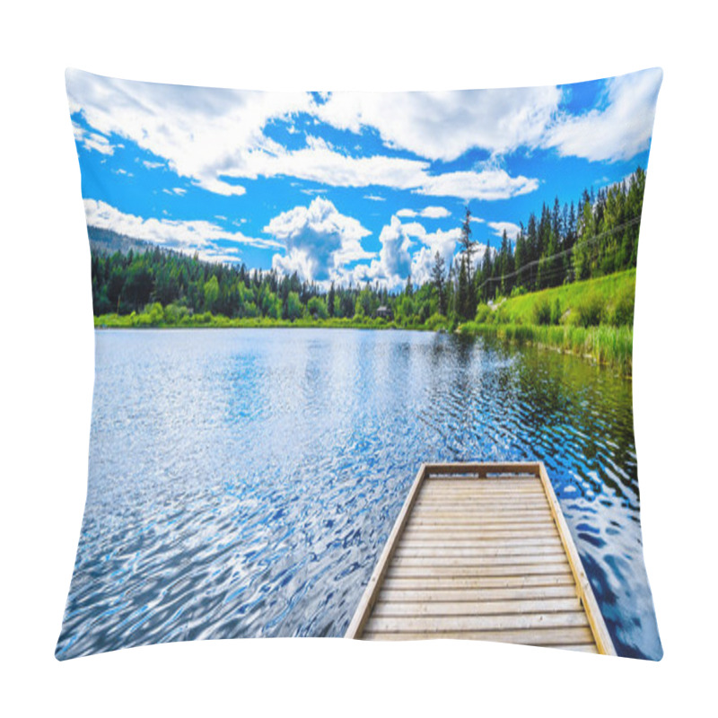 Personality  Fishing Dock On Little Heffley Lake, A Small Fishing Lake, At The Heffley-Sun Peaks Road In The Shuswap Region Of The Okanagen In British Columbia, Canada Pillow Covers