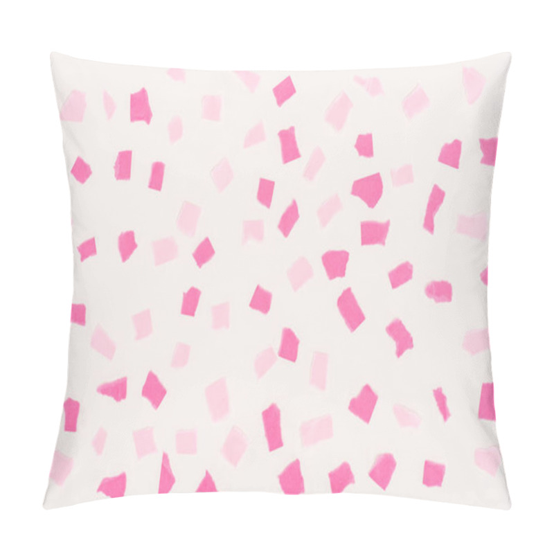 Personality  Top View Of White Texture With Pink Paint Stains For Background Pillow Covers