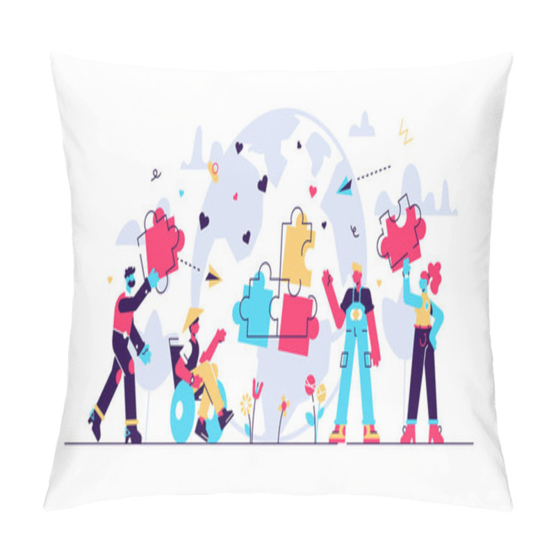 Personality  Diversity Flat Vector Illustration.  Pillow Covers