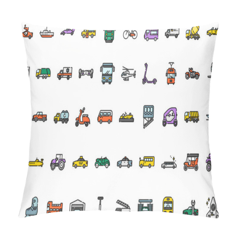 Personality  Vehicles And Transport Icons High-Quality Vector Icons Collection With Editable Stroke. Ideal For Professional And Creative Projects. Pillow Covers