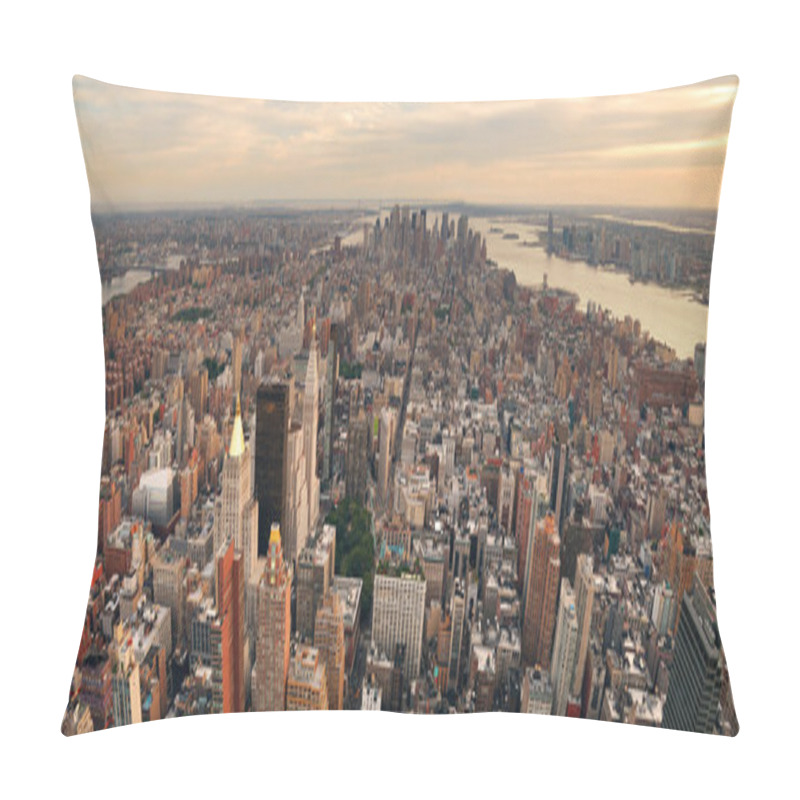 Personality  New York City Manhattan Sunset Skyline Panorama Pillow Covers