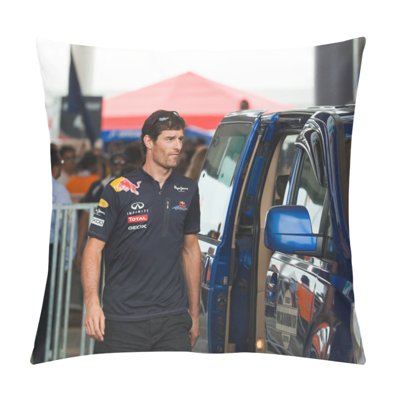 Personality  SEPANG, MALAYSIA - APRIL 10: Mark Webber (team Red Bull Racing) Pillow Covers