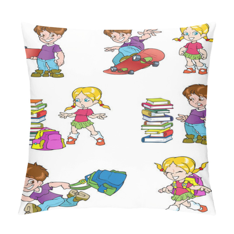 Personality  Characters. Schoolchild Pillow Covers