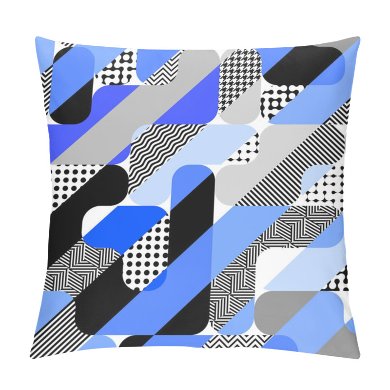 Personality  Geometric Pattern In A Patchwork Collage Style. Pillow Covers