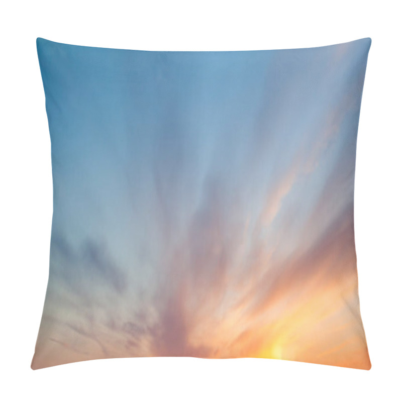 Personality  Colorful Sunset Or Sunrise In The Sky. The Sky And Clouds Are Painted In Different Delicate Colors. Pillow Covers