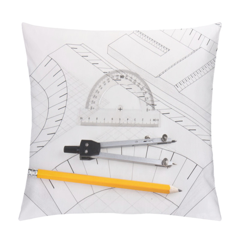 Personality  Building Plan Of A Civil Construction Pillow Covers