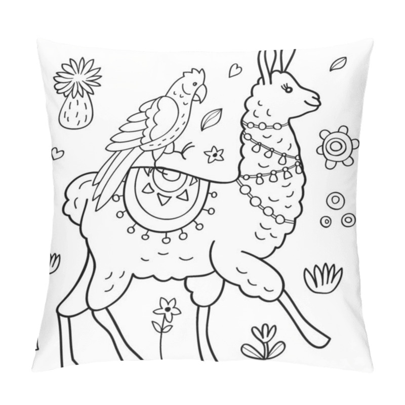 Personality  LLama And Parrot Pillow Covers