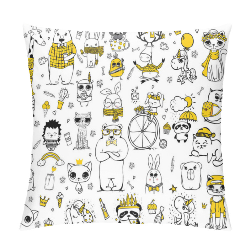 Personality  Doodle Animals Collection Pillow Covers