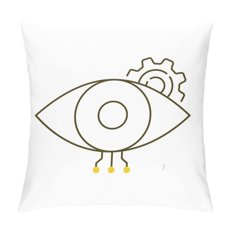 Personality  AI Vision Technology Eye Vector Icon Design, Detection, Smart Systems, Visual Tech, Automation Pillow Covers