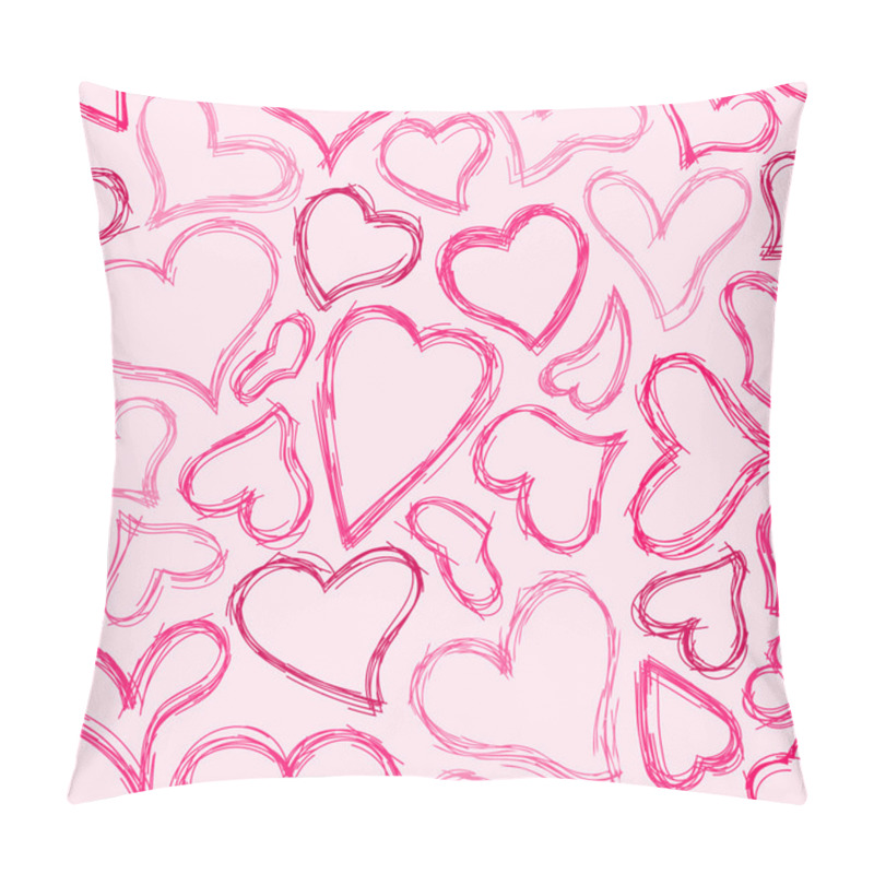 Personality  Seamless Sketched Heart Background Pillow Covers