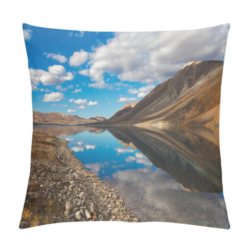 Personality  Reflection In Mountain Lake, Chukotka, Russia Pillow Covers